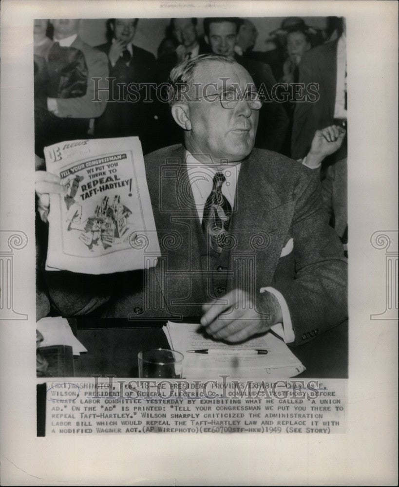 1949 Press Photo Wilson President General Electric Co., - Historic Images