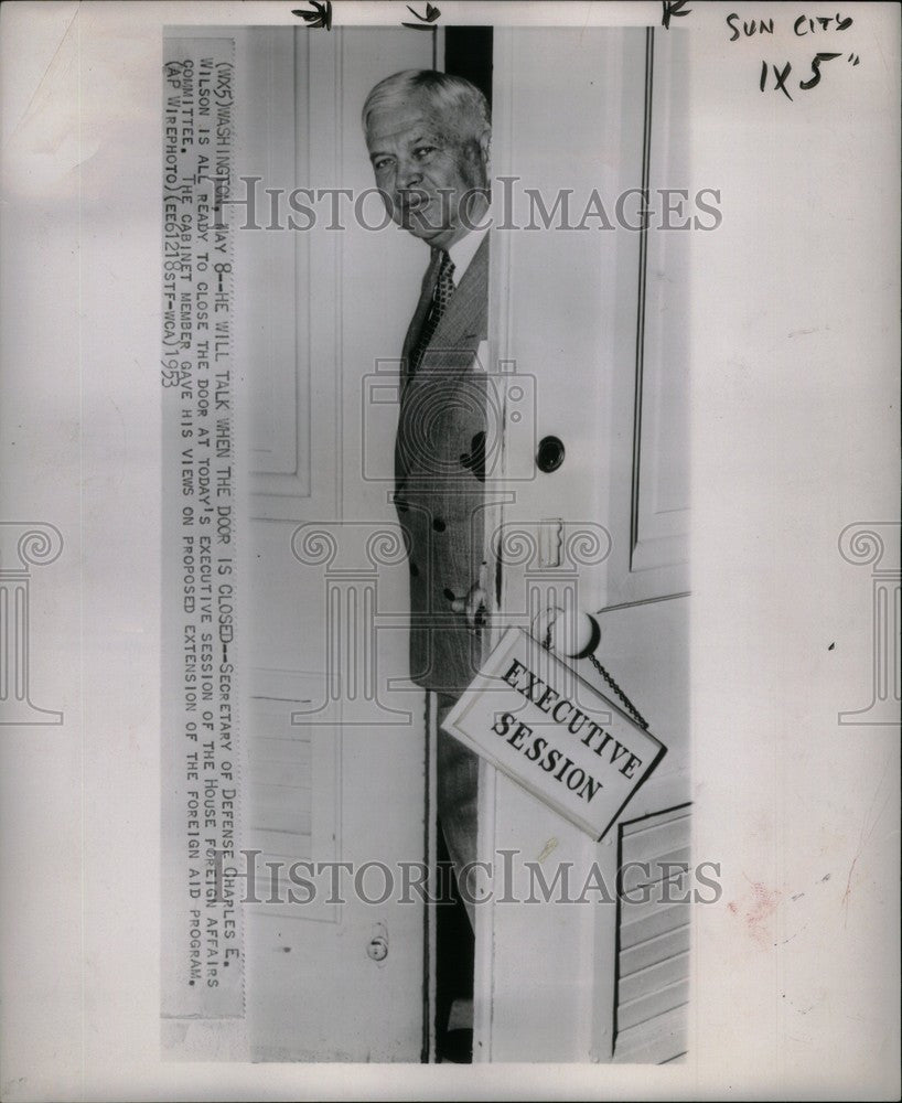 1953 Press Photo Charles E. Wilson, Sec. of Def. - Historic Images