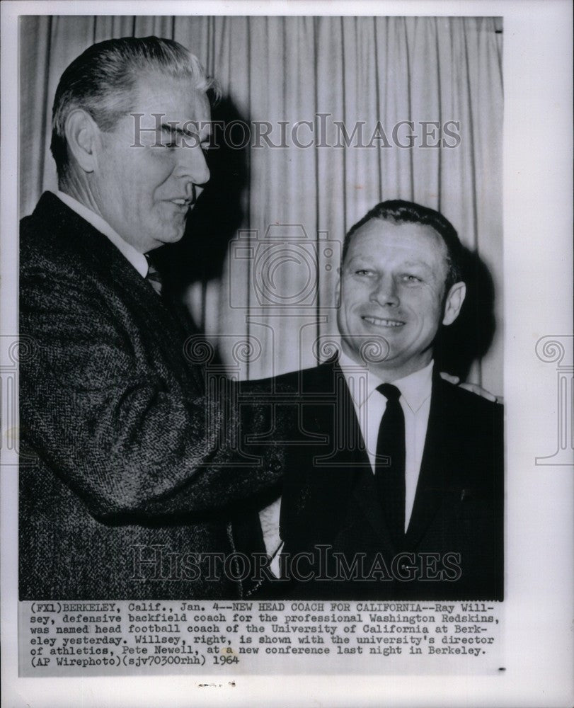 1964 Press Photo Ray Willsey football coach California - Historic Images