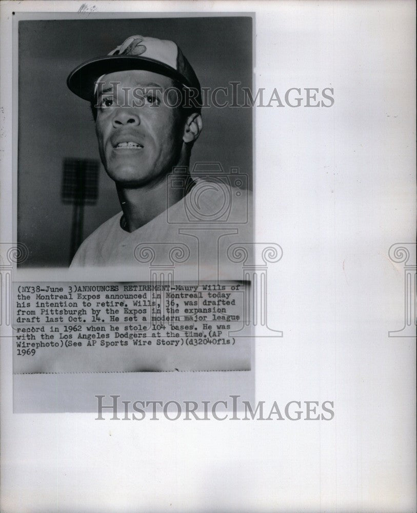 1969 Press Photo Maury Wills Baseball shortstop. - Historic Images