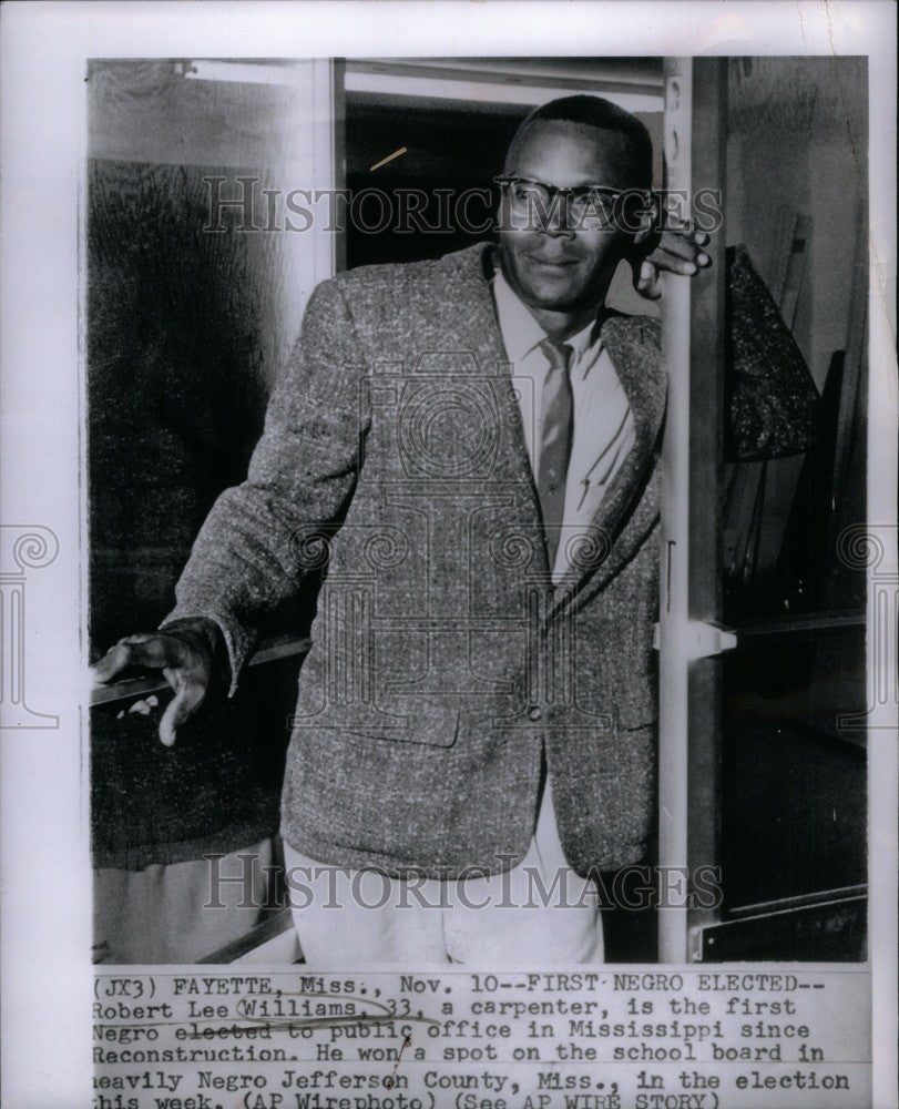 Press Photo Robert Lee Williams Elected - Historic Images