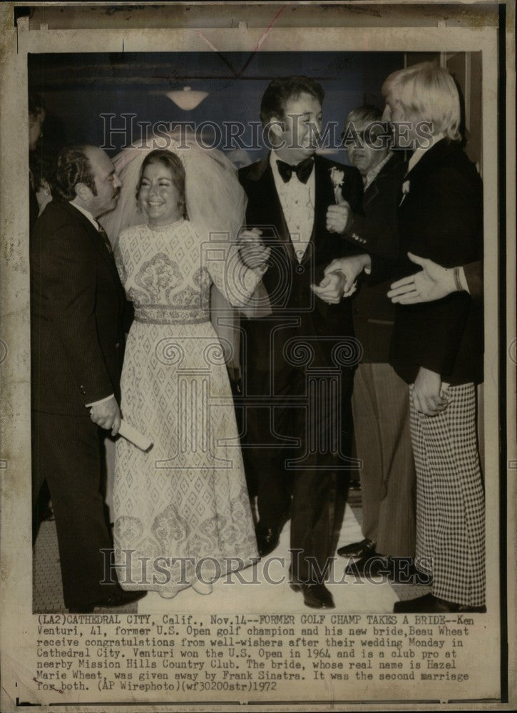 1972 Press Photo Ken Venturi golfer wedding - Historic Images