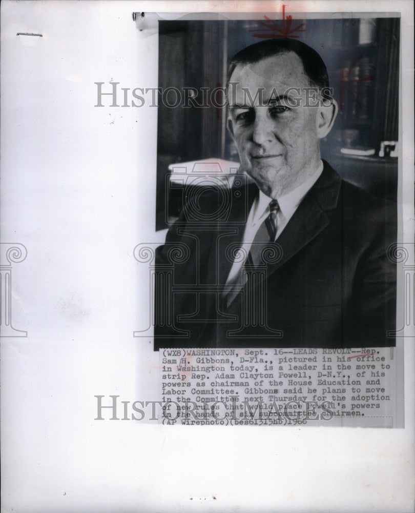 1966 Press Photo Rep. Sam H. Gibbons leads revolt - Historic Images