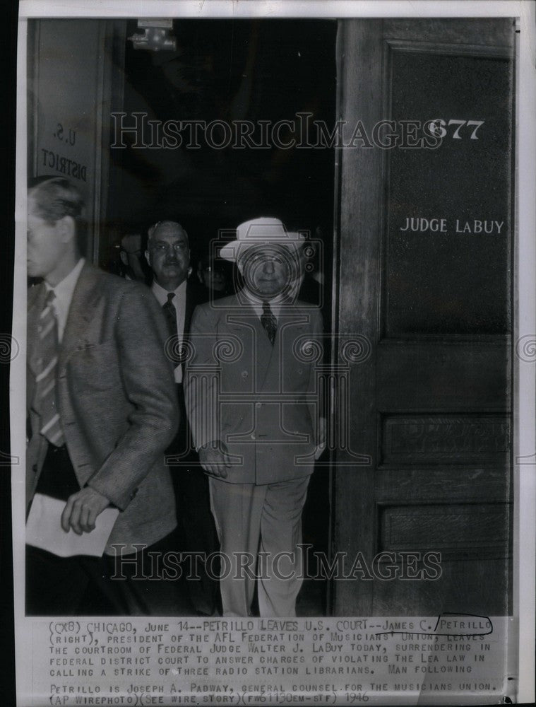 1946 Press Photo James C. Petrillo AFL Joseph A. Padway - Historic Images