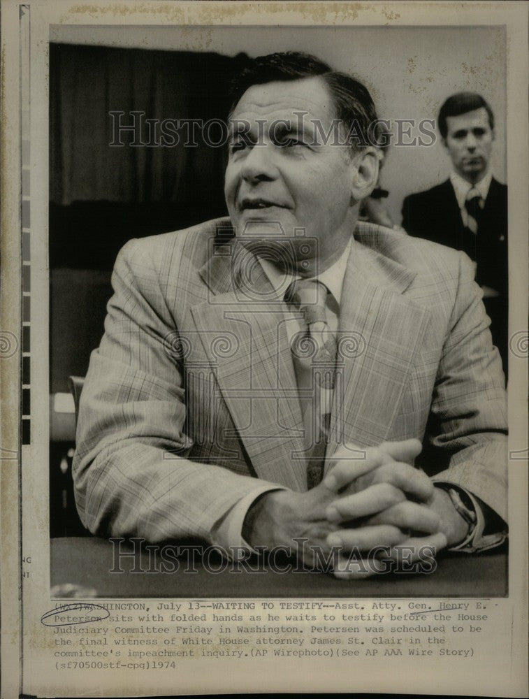 1974 Press Photo Henry Petersen House Judiciary Hearing - Historic Images