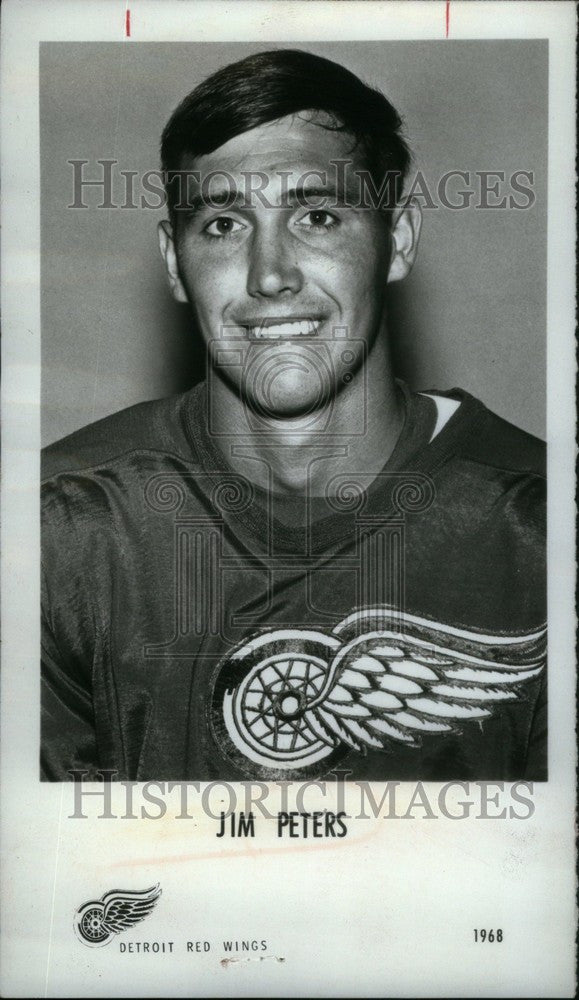 1968 Press Photo Jim Peters Detroit Red Wings - Historic Images