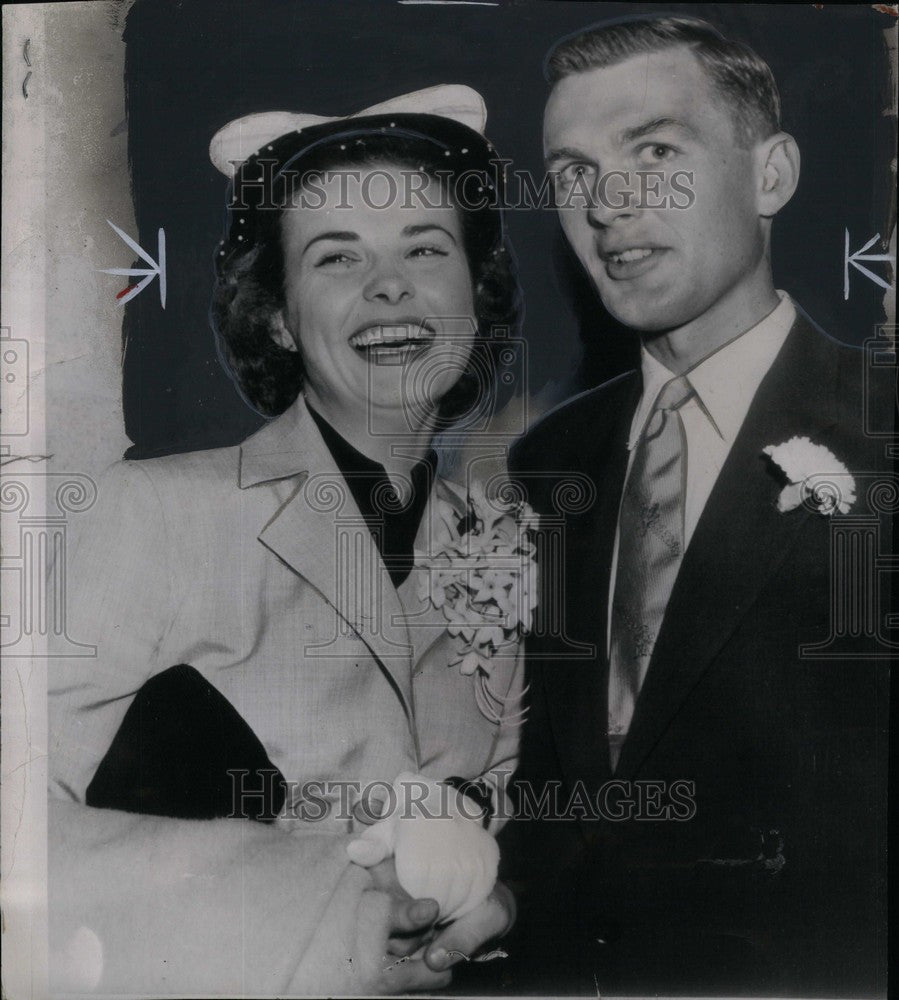 1957 Press Photo Jean Peters actress Howard W. Cromer - Historic Images