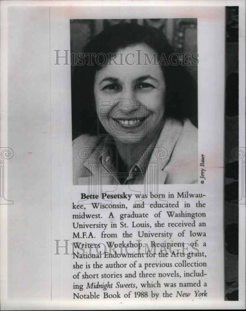 1989 Press Photo Bette Pesetsky Author - Historic Images