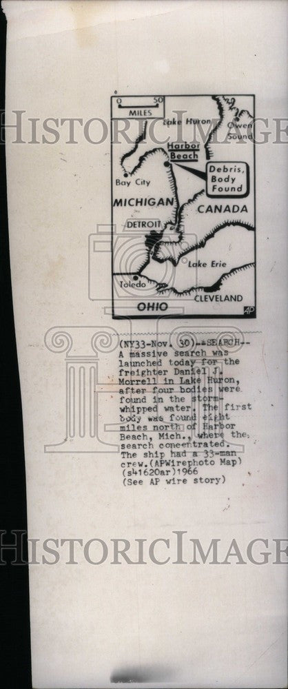 1966 Press Photo Search area for lost vessel - Historic Images