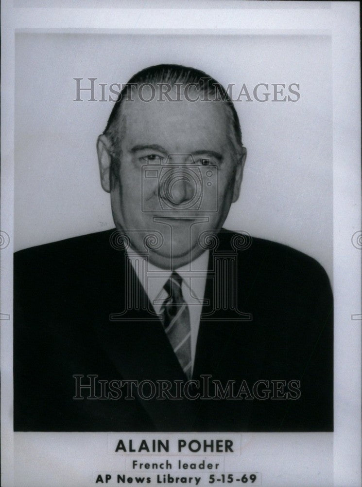 1969 Press Photo Alain Poher French Politician - Historic Images