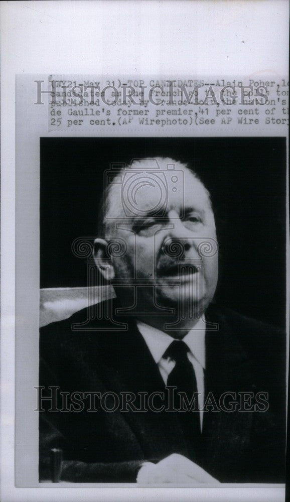 1969 Press Photo Alain Poher French centrist politician - Historic Images
