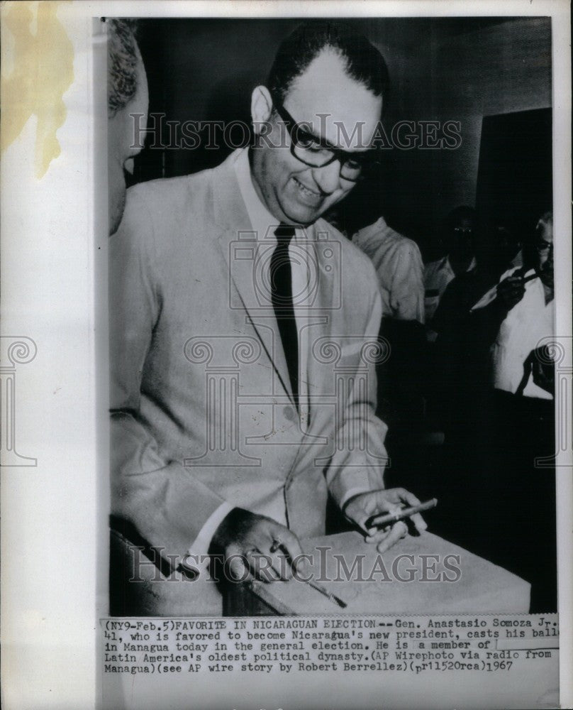 1967 Press Photo Gen. Anastasio Somoza Jr - Historic Images