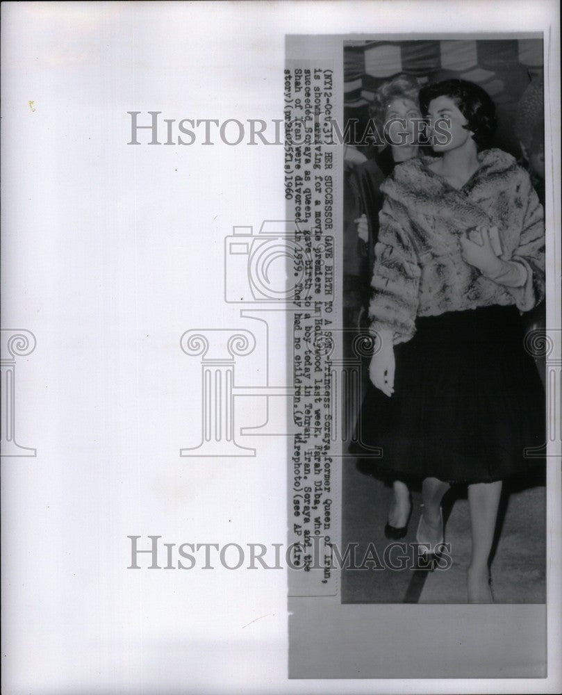 1960 Press Photo Princess Soraya - Historic Images