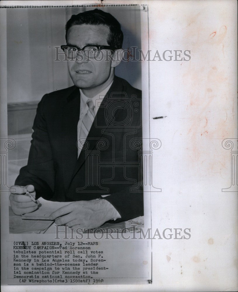 1961 Press Photo Theodore Chaikin &quot;Ted&quot; Sorensen - Historic Images