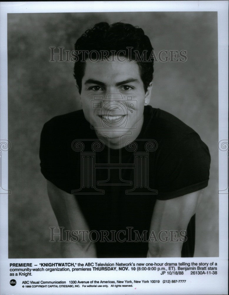 1988 Press Photo Benjamin Bratt actor Knightwatch ABC - Historic Images