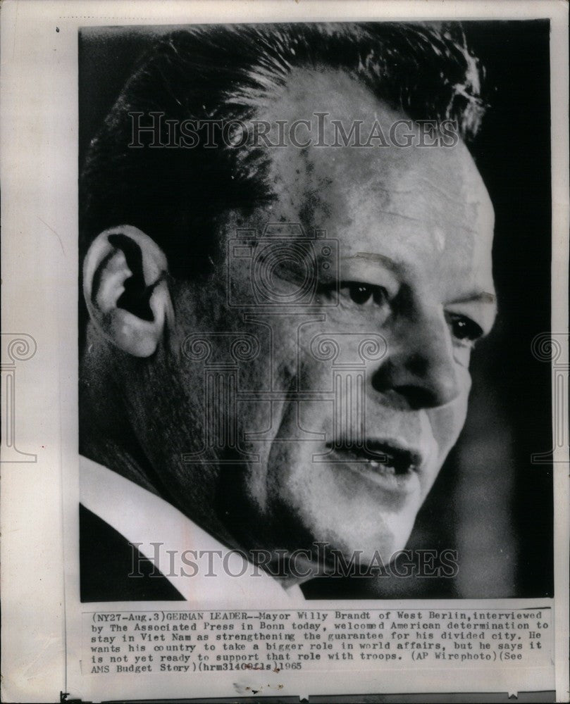 1968 Press Photo Willy Brandt, Bonn,Viet Nam - Historic Images