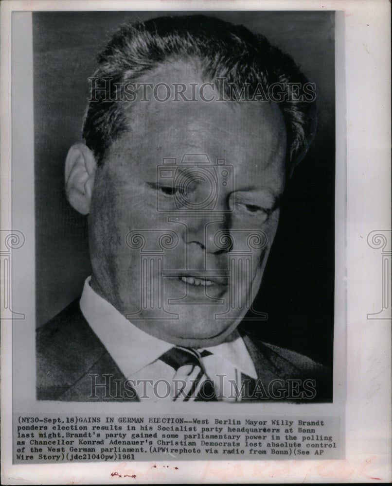 1970 Press Photo willy brandt German Politician mayor - Historic Images