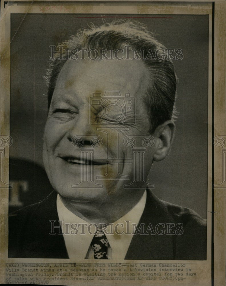 1970 Press Photo Willy Brandt Mayor West Berlin - Historic Images