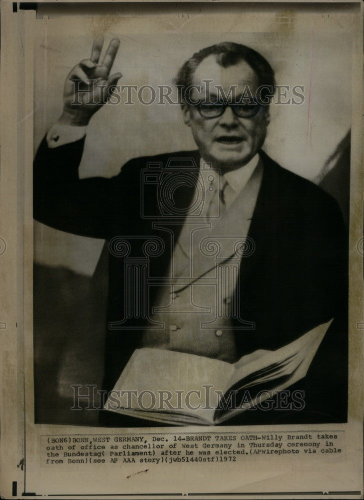 1972 Press Photo Willy Brandt German politician - Historic Images