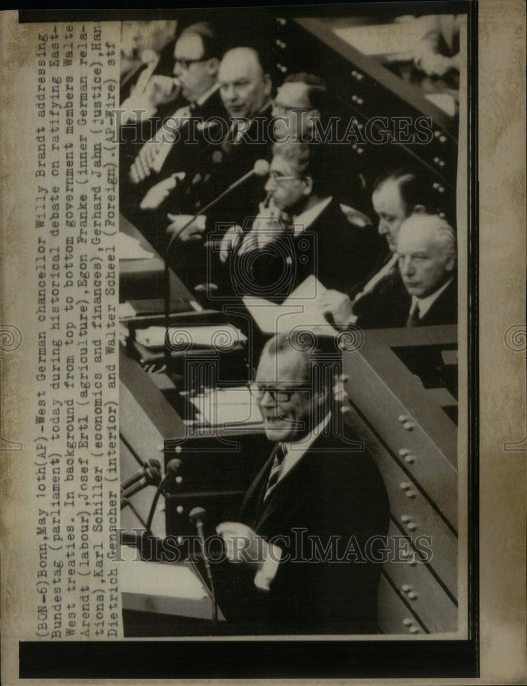 Press Photo Willy Brandt Walter Arendt Government - Historic Images