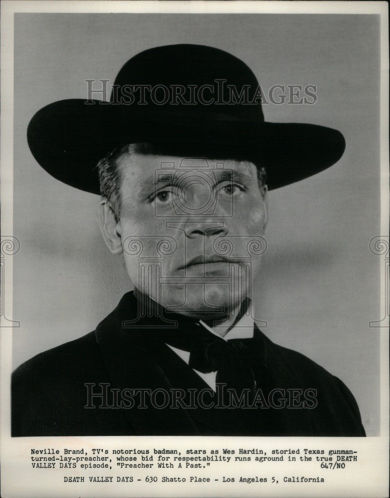 1962 Press Photo neville brand wes hardin death valley - Historic Images