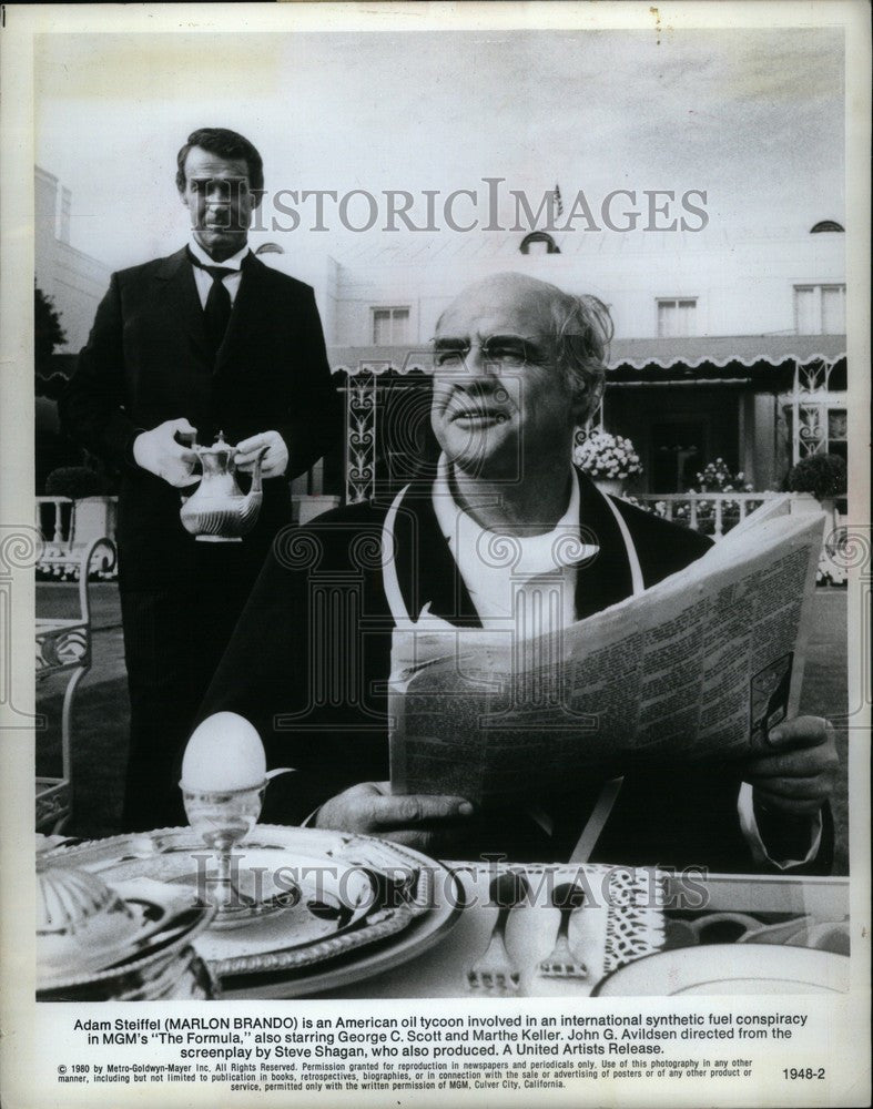 1989 Press Photo Marlon Brando The Formula - Historic Images