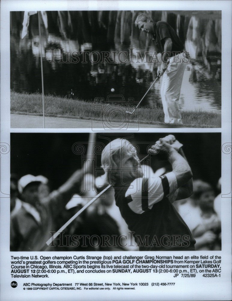 1989 Press Photo Curtis Strange American golfer - Historic Images