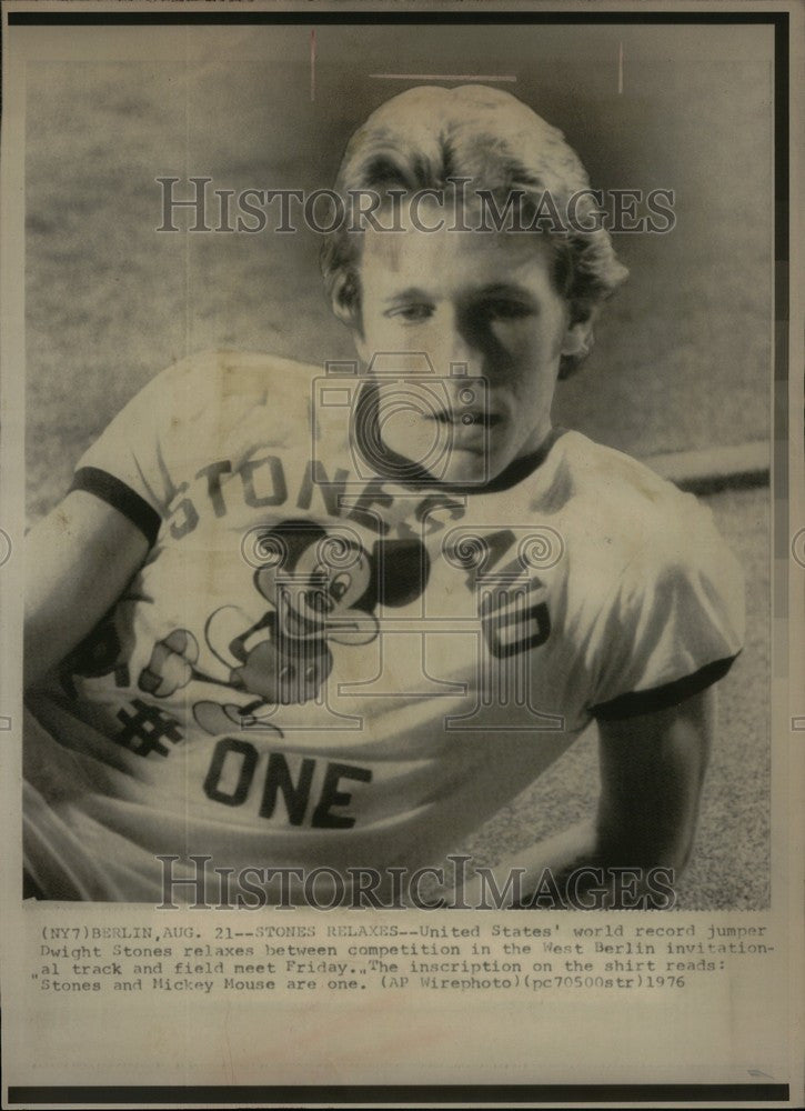 1976 Press Photo Dwight Stones U.S. World Record Jumper - Historic Images