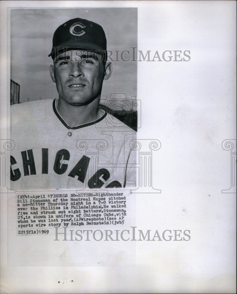 1969 Press Photo Righthander Bill Stoneman Expos - Historic Images