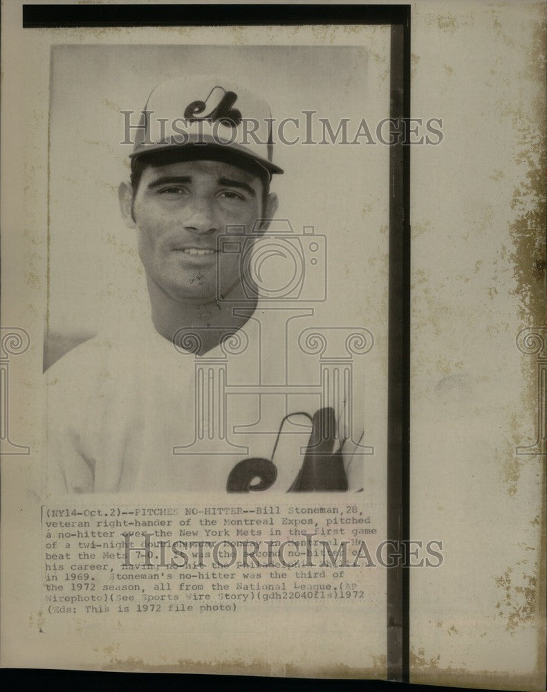 1972 Press Photo BILL STONEMAN consultant Baseball - Historic Images