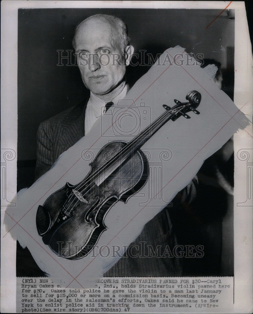 1947 Press Photo Stradivarius violin - Historic Images