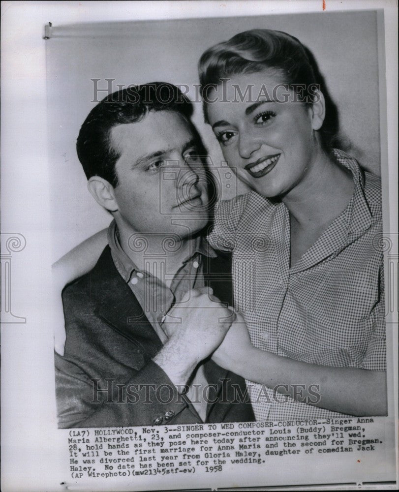 1958 Press Photo anna maria alberghatti weds composer - Historic Images