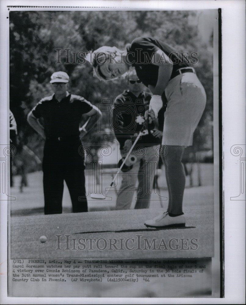 1964 Press Photo Carol screnson connie robinson victory - Historic Images