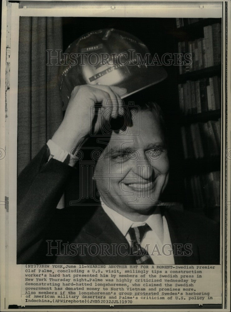 1970 Press Photo Olof Palme Swedish Politician - Historic Images