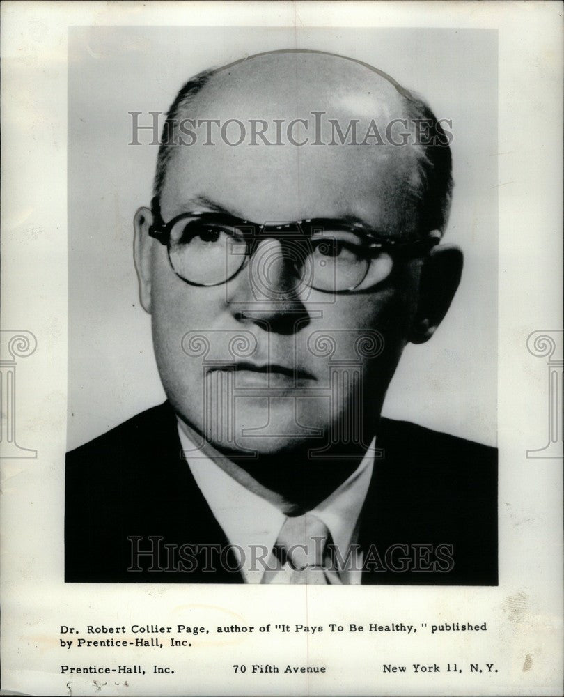 Press Photo Dr. Robert Collier Page Author - Historic Images