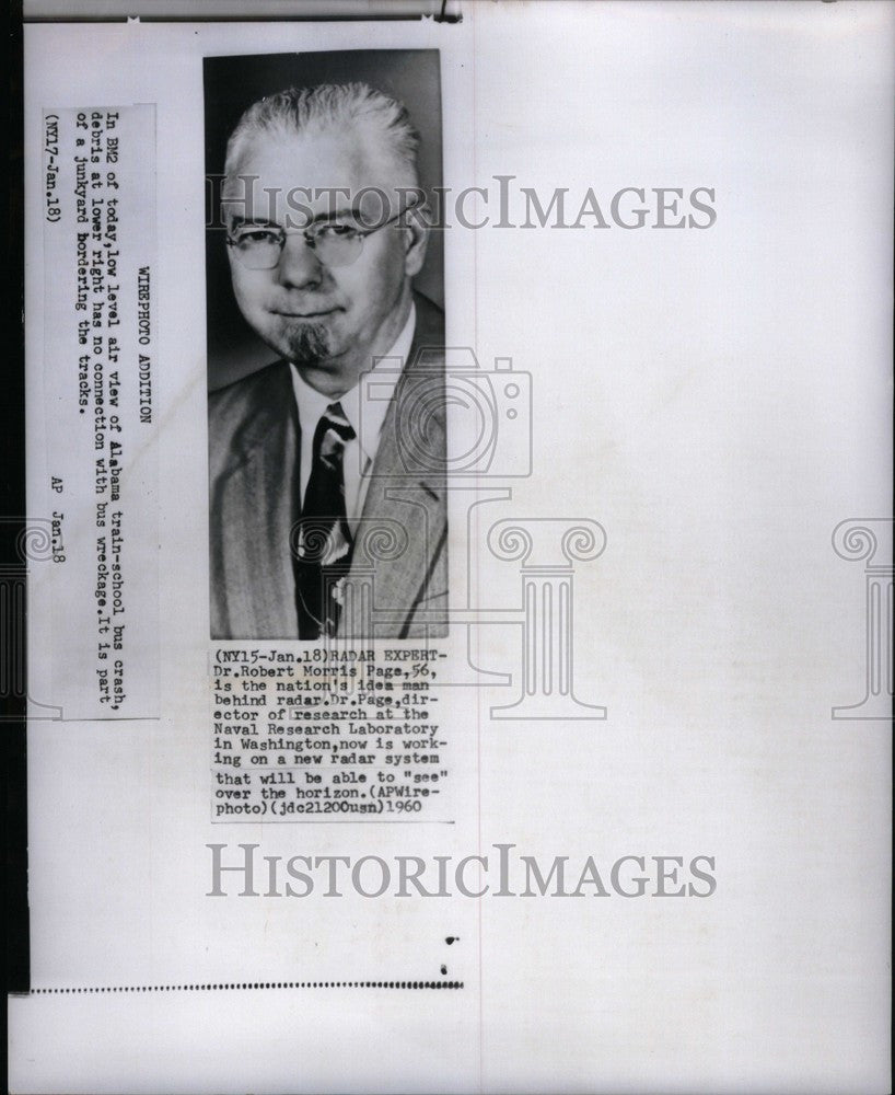 1960 Press Photo Robert Morris Page American physicist - Historic Images