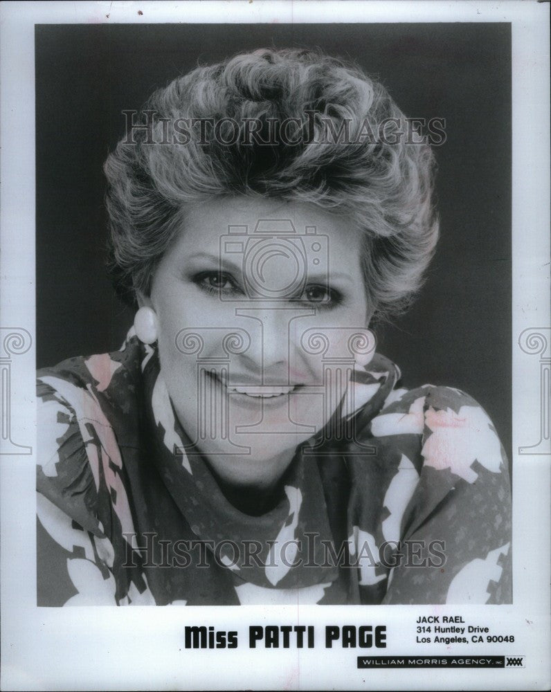 1991 Press Photo Miss Patti Page Pop Singer - Historic Images