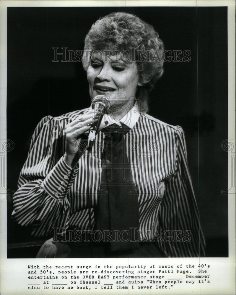 1982 Press Photo Patti Page performance - Historic Images