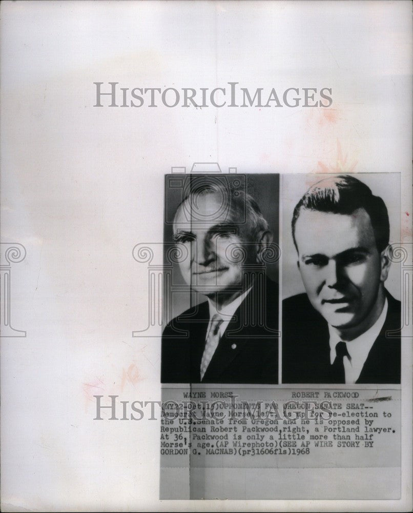 1968 Press Photo Wayne Morse Robert Packwood - Historic Images