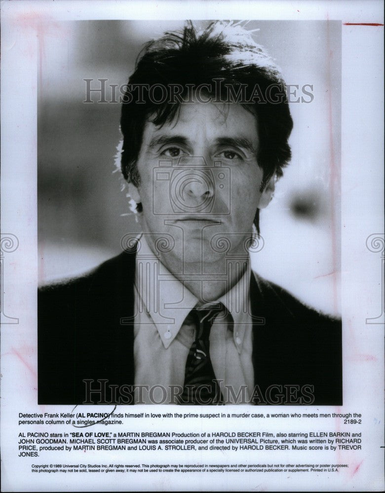 1989 Press Photo Al Pacino actor Sea of Love film - Historic Images