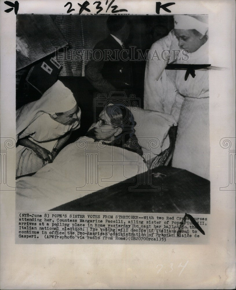 1953 Press Photo Mangerine Pacelli Pope&#39;s sister - Historic Images