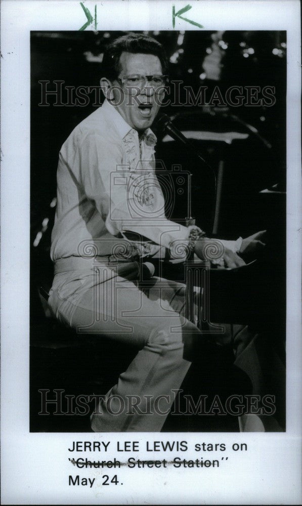 1988 Press Photo Dennis Quaid act Jerry Lee movie fire - Historic Images