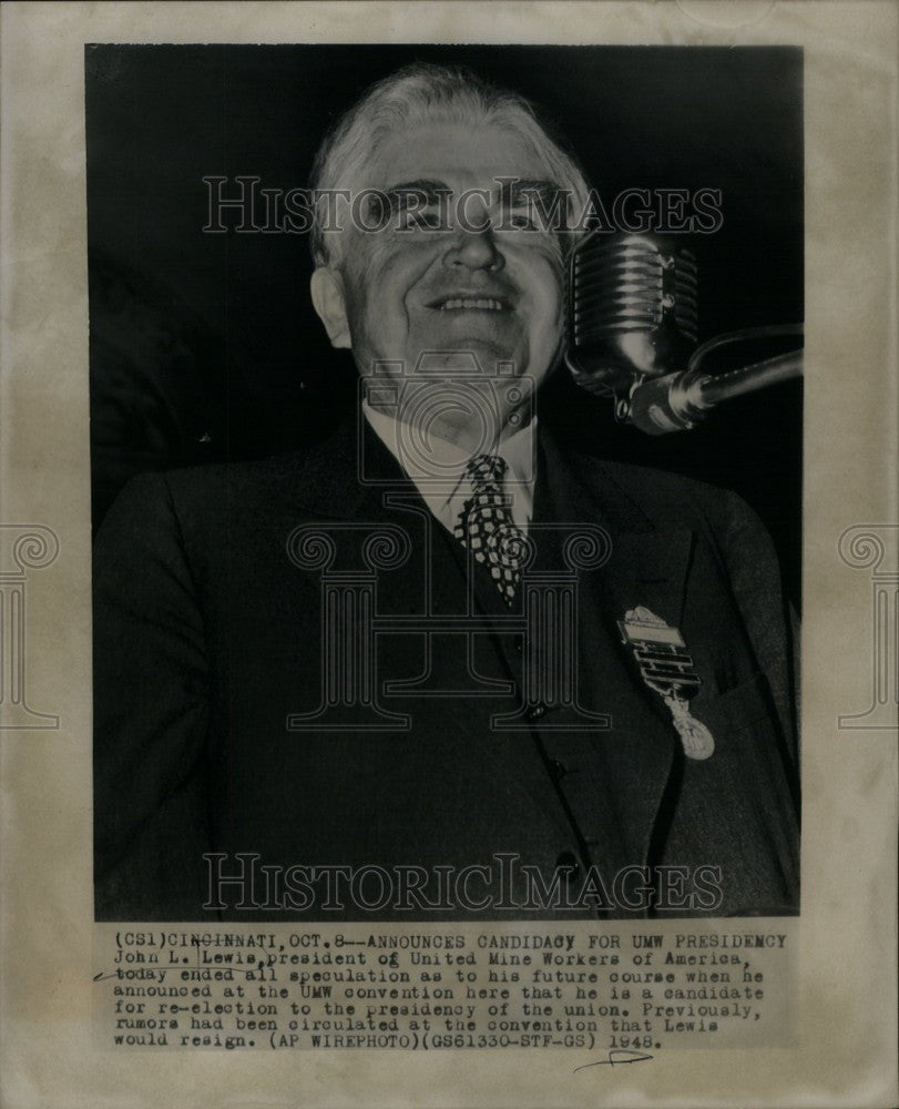 1948 Press Photo John L. Lewis labor leader - Historic Images