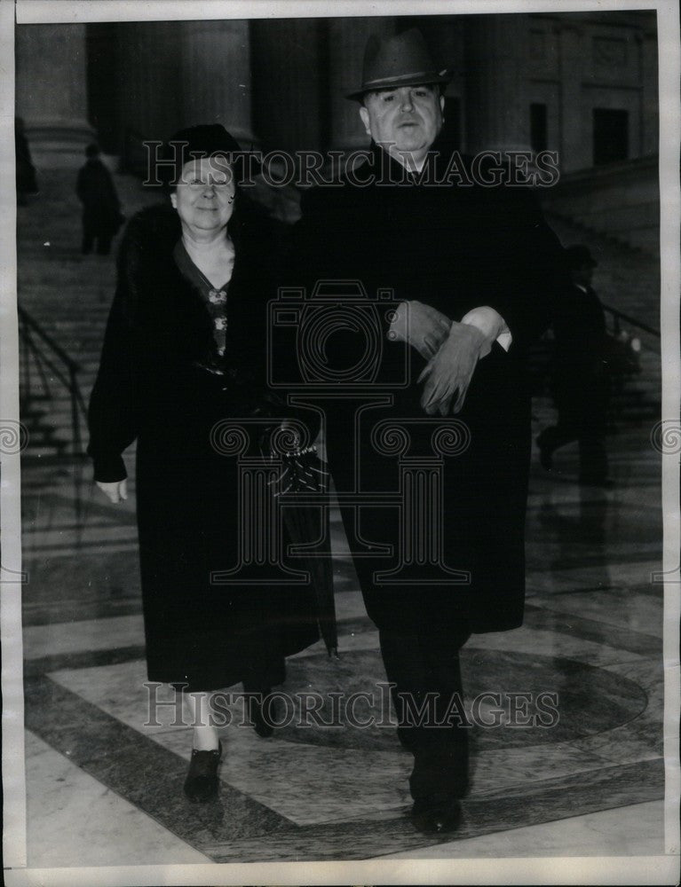 1938 Press Photo John L. Lewis Stanley R. Reed Ceremony - Historic Images