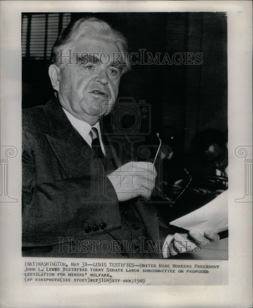 1949 Press Photo John L. Lewis testifies Subcommittee - Historic Images