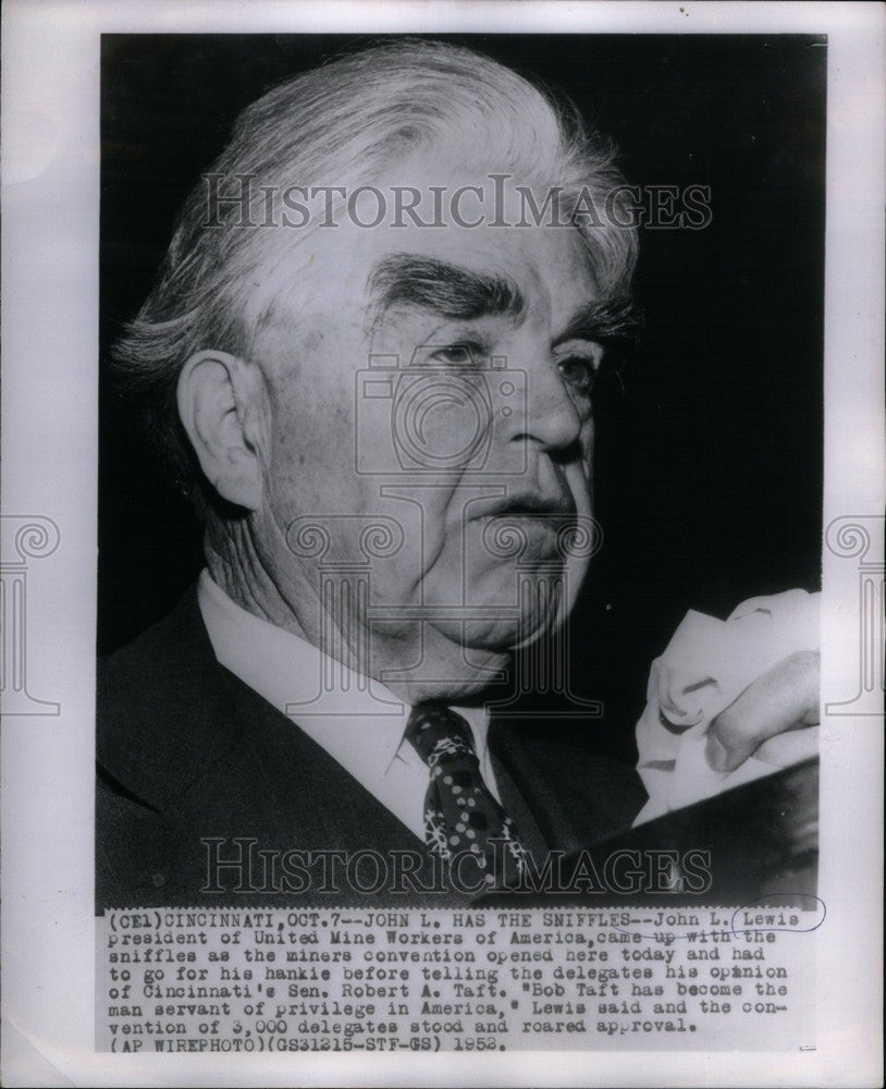 1952 Press Photo John L. Lewis - United Mine Workers - Historic Images