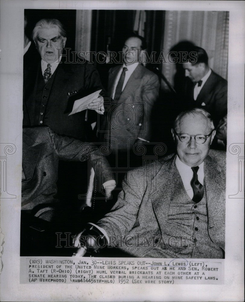 1952 Press Photo John L.Lewis President United Mine Wor - Historic Images