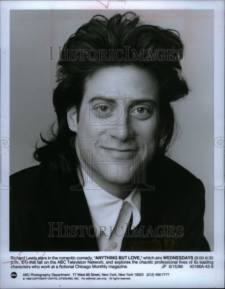 1989 Press Photo Richard Lewis actor ABC TV sitcom - Historic Images