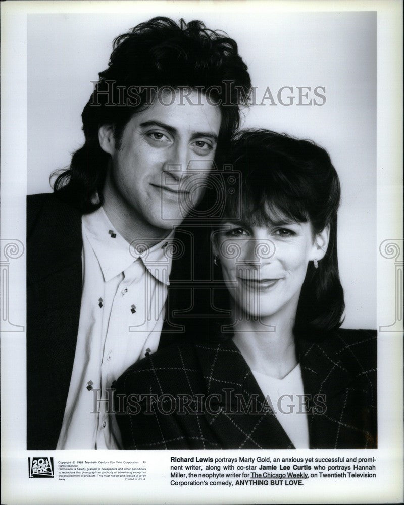 1989 Press Photo Richard Lewis Jamie Lee Curtis - Historic Images