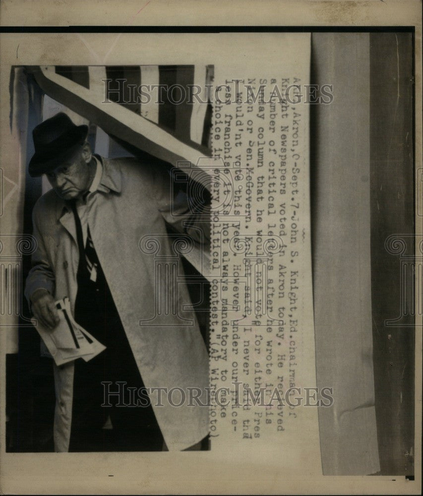 1972 Press Photo John S Knight, newspaper editor - Historic Images